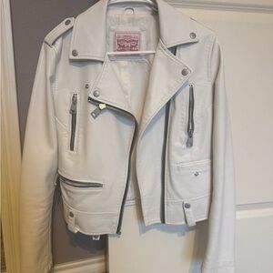 Levi's Women's Off-White Leather Moto Jacket